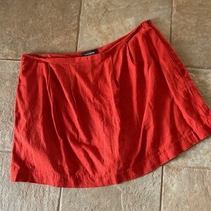 Banana Republic Vibrant Red Mini Skirt with undershorts and side zipper size 16
